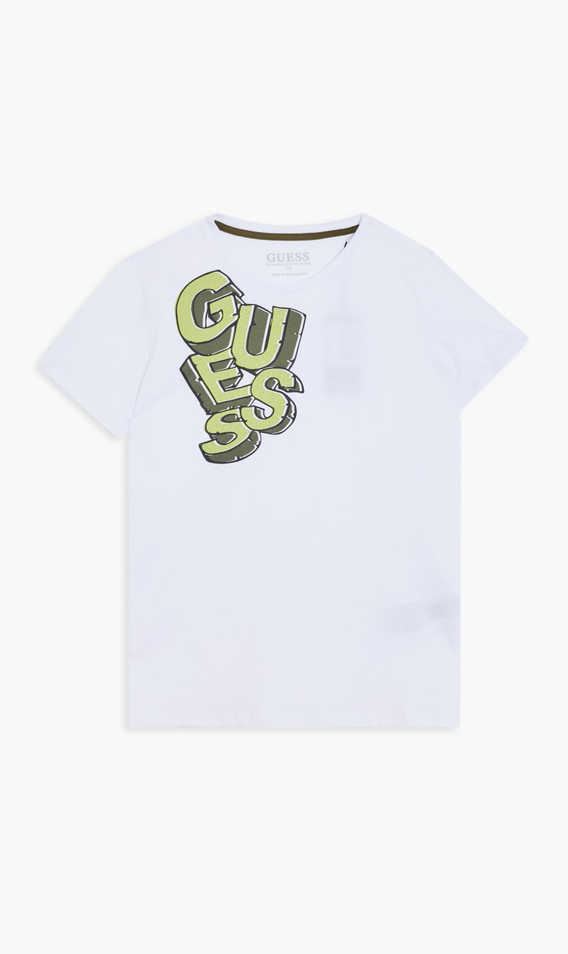 

Guess White Mid Organic Stream Jersey T-shirt for Boys | The Deal Outlet