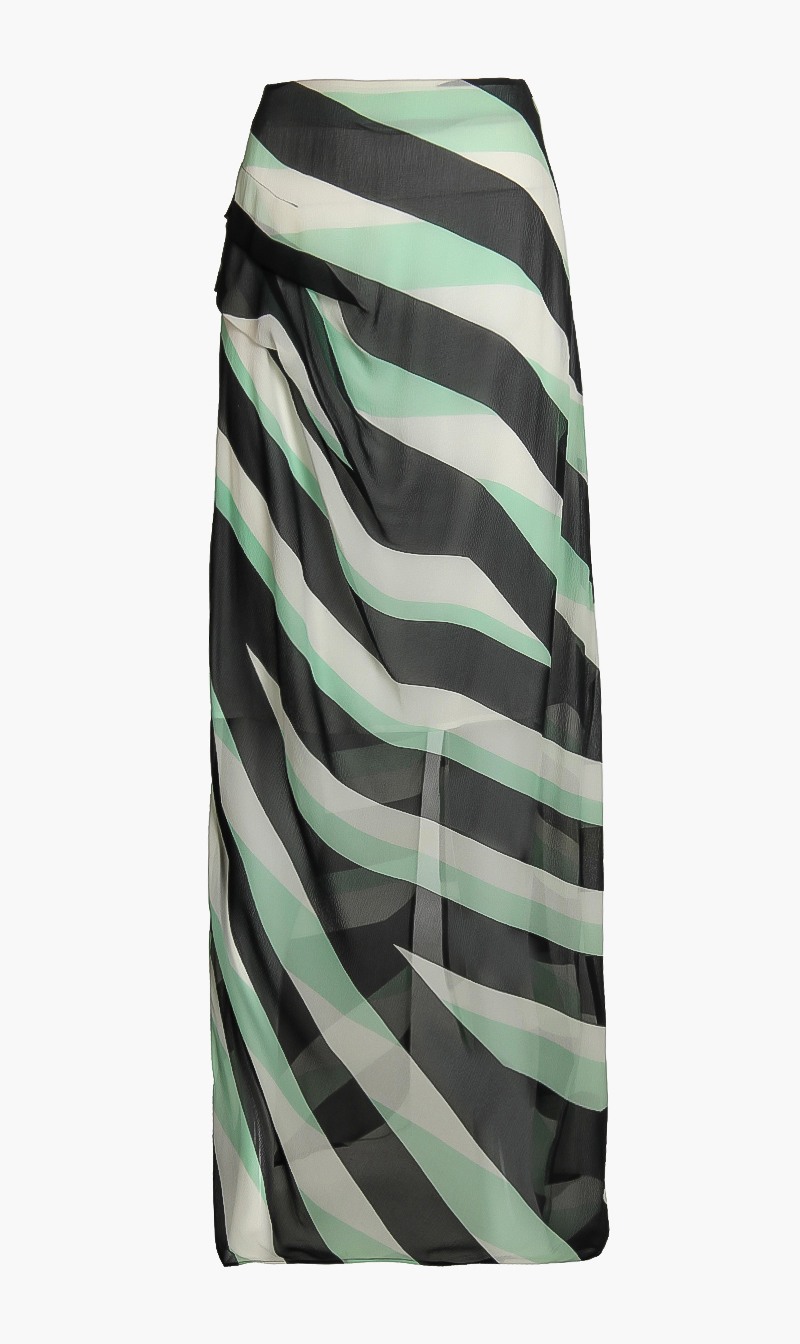 

Colorblock Skirt, Green