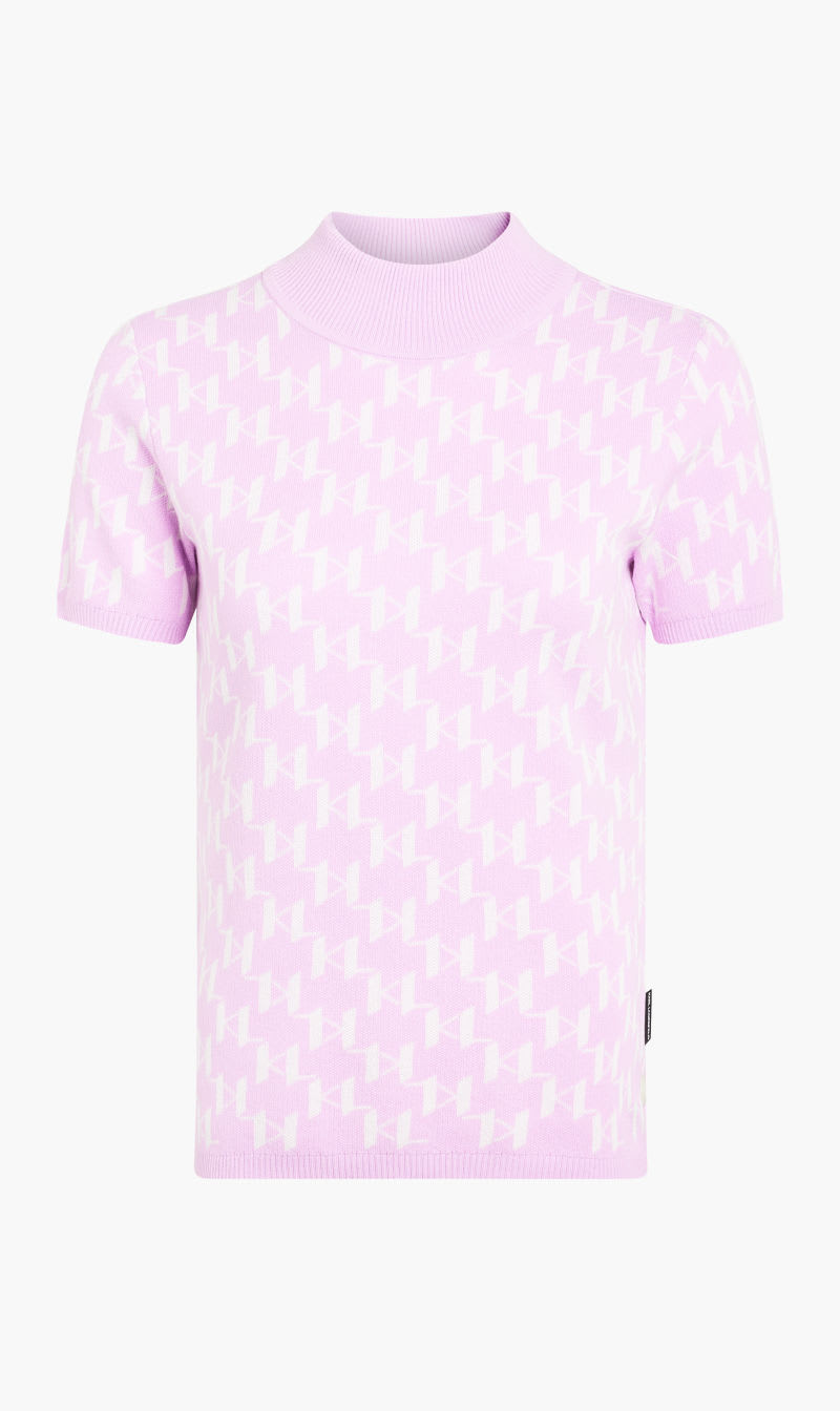 

Karl Lagerfeld Purple Kl Monogram Sslv Mock Neck for Women | The Deal Outlet