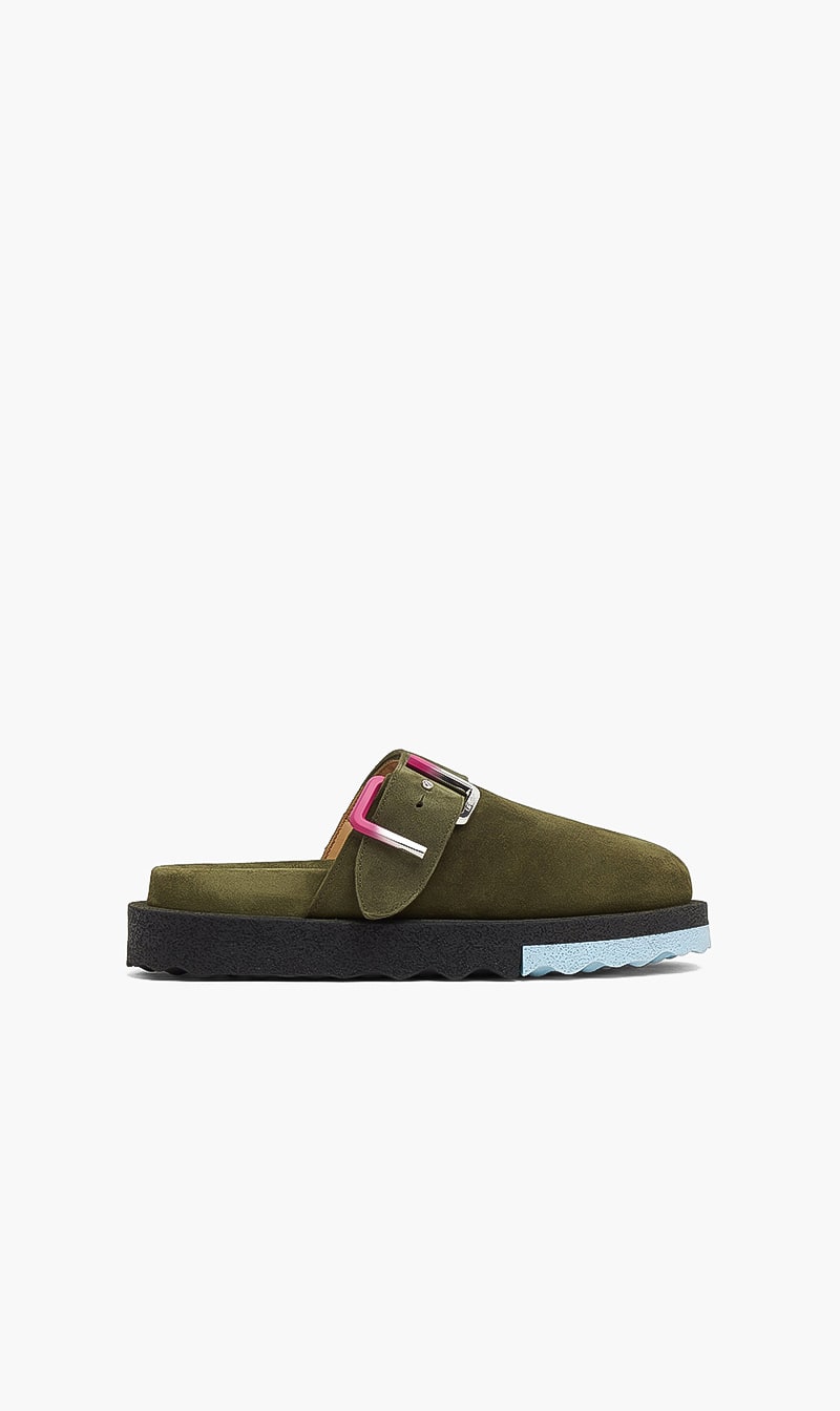 

Suede Spongesole Clogs, Green