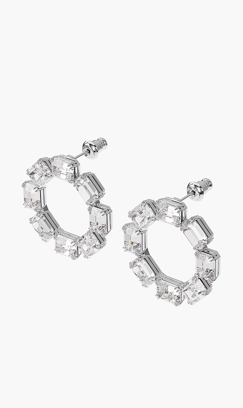 

Swarovski Millenia Earrings, Circle, White, Rhodium Plated