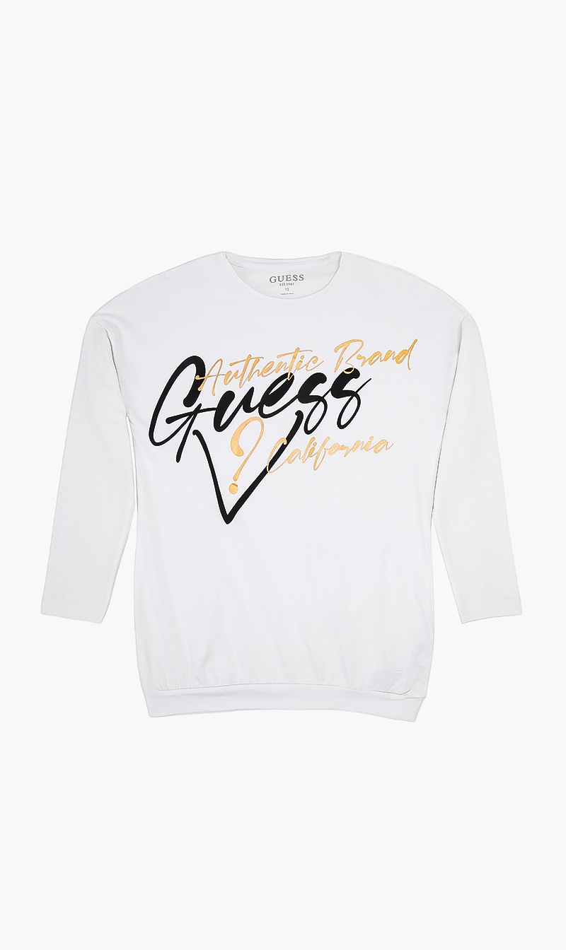 

Guess crew neck logo top | the deal outlet, White