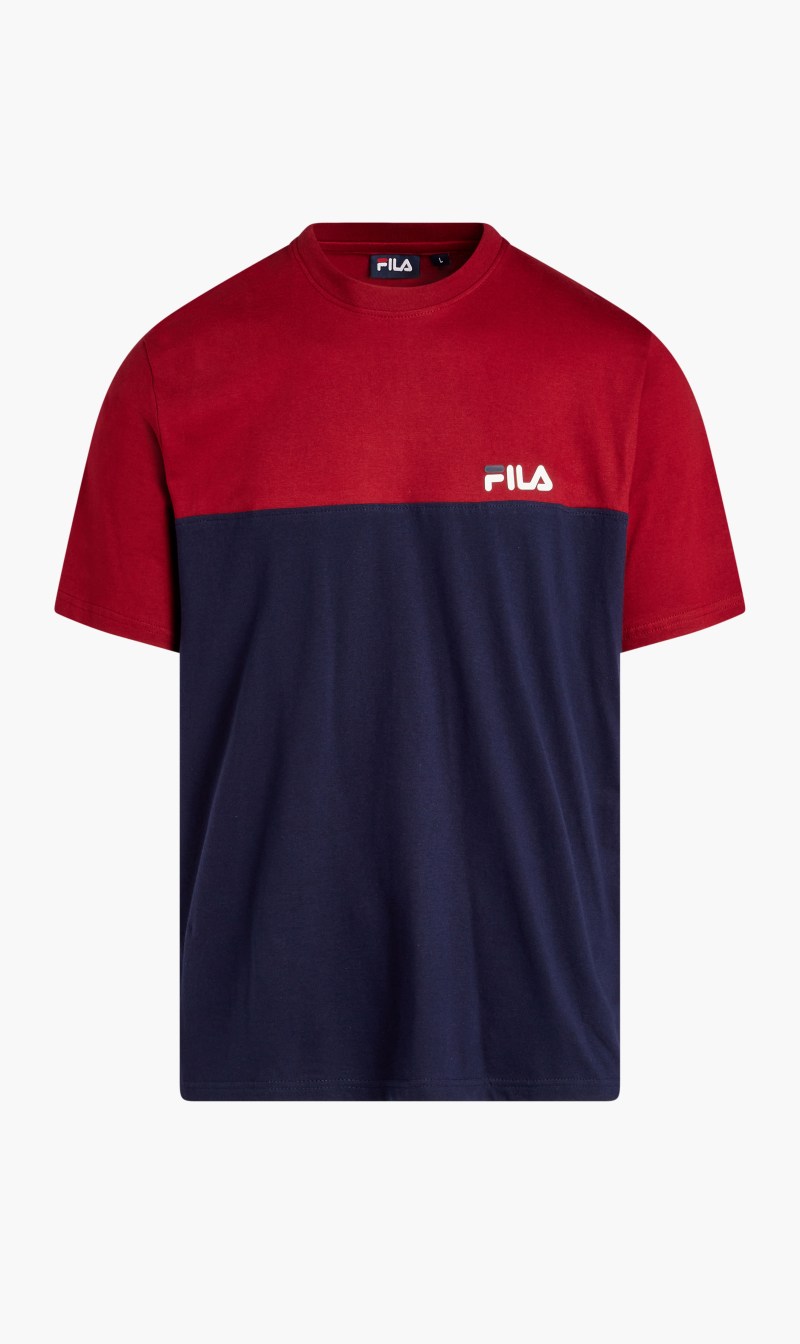 

Fila Red Clinton Cut & Sew Tee for Men | The Deal Outlet