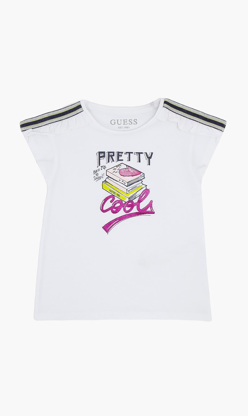 

Guess crew neck logo top | the deal outlet, White