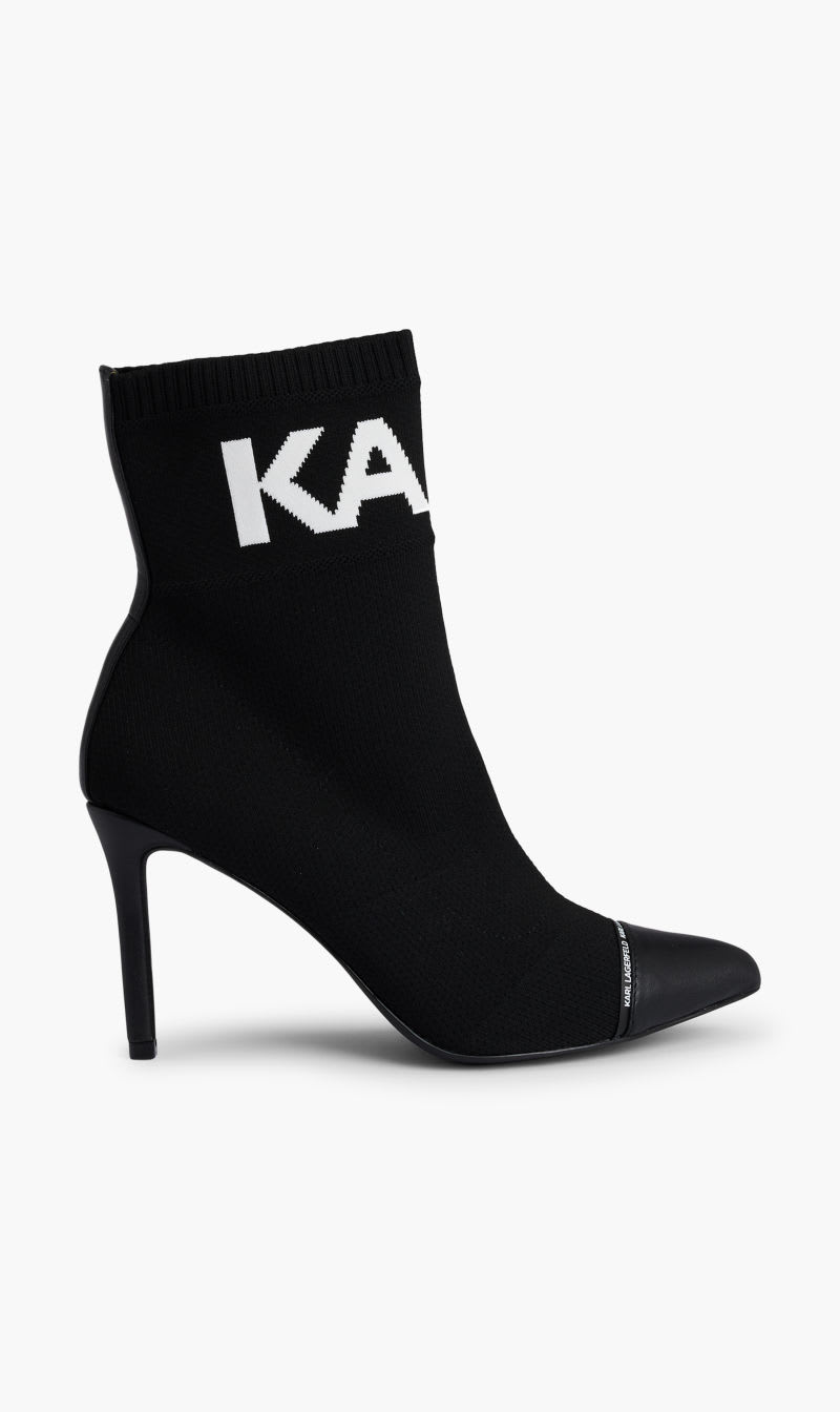 

Karl Lagerfeld Black Pandara Hi Knit Collar Ankle for Women | The Deal Outlet