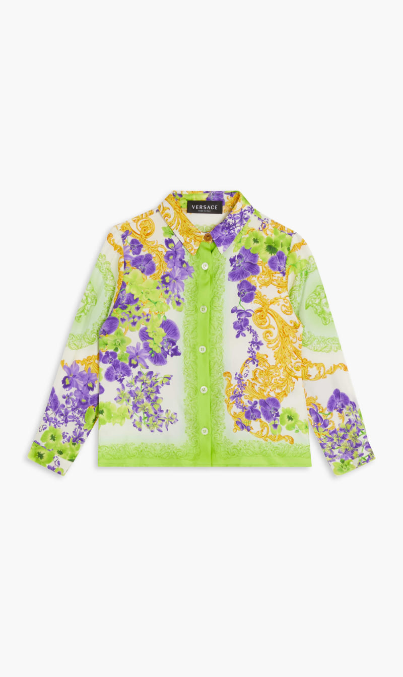 

Versace Multi-color Jg Shirt Ls Collared Silk Ao Orchid for Girls | The Deal Outlet