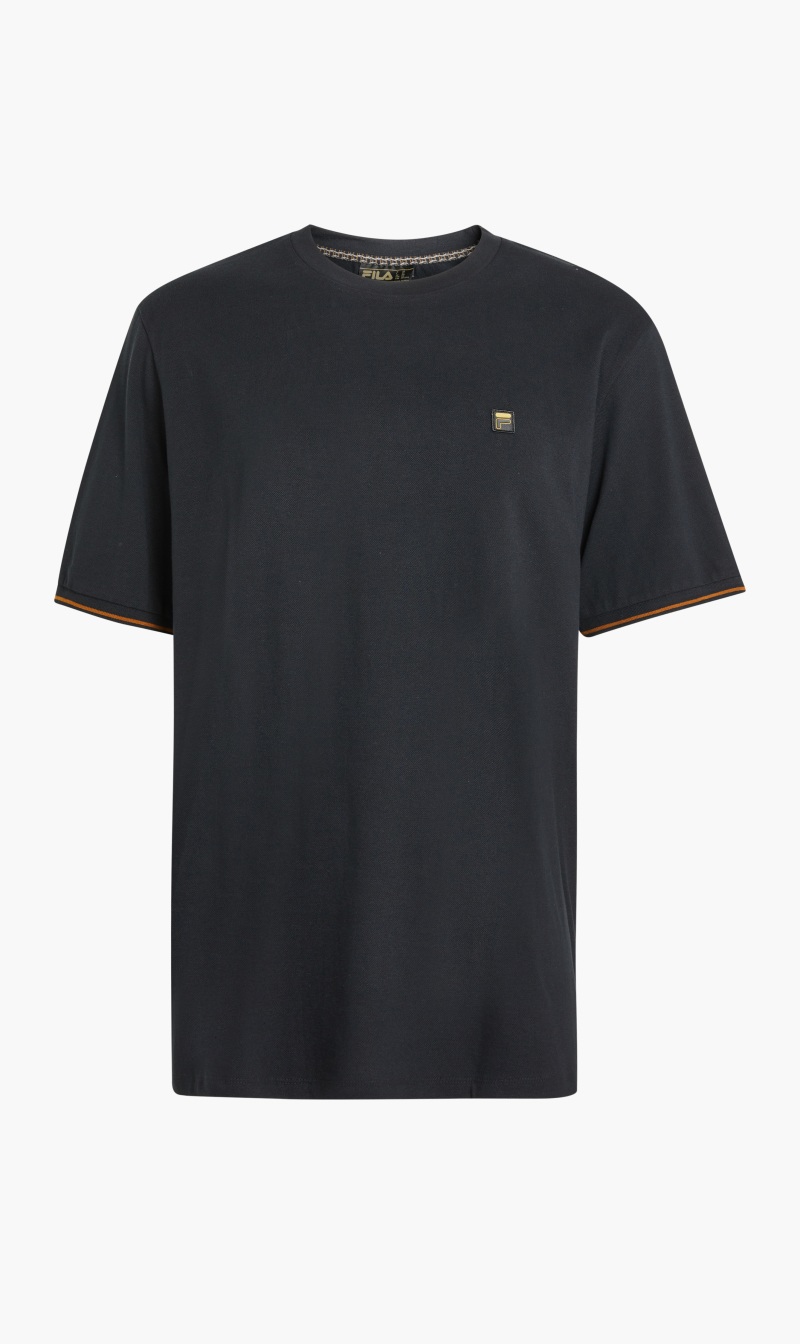 

Fila Black Taddeo Tee Tee With Rib Cuff And Tipping for Men | The Deal Outlet