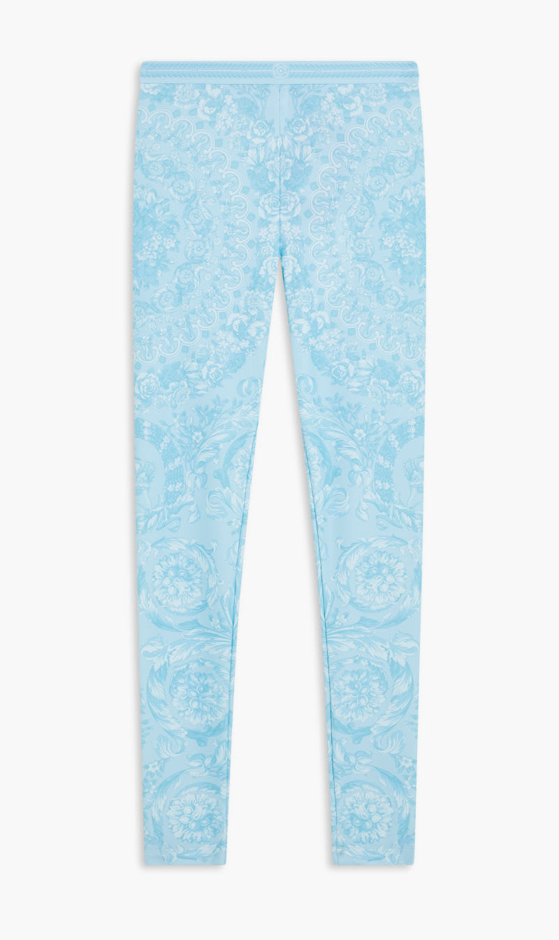 

Versace Blue Leggings Baroque 92 Print Lycra Fabric for Women | The Deal Outlet