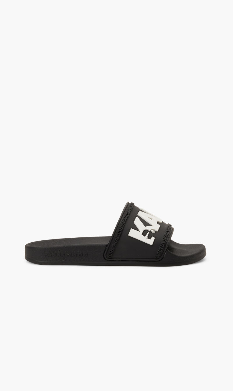 

Karl Lagerfeld Black Kondo Karl Logo Slide for Women | The Deal Outlet