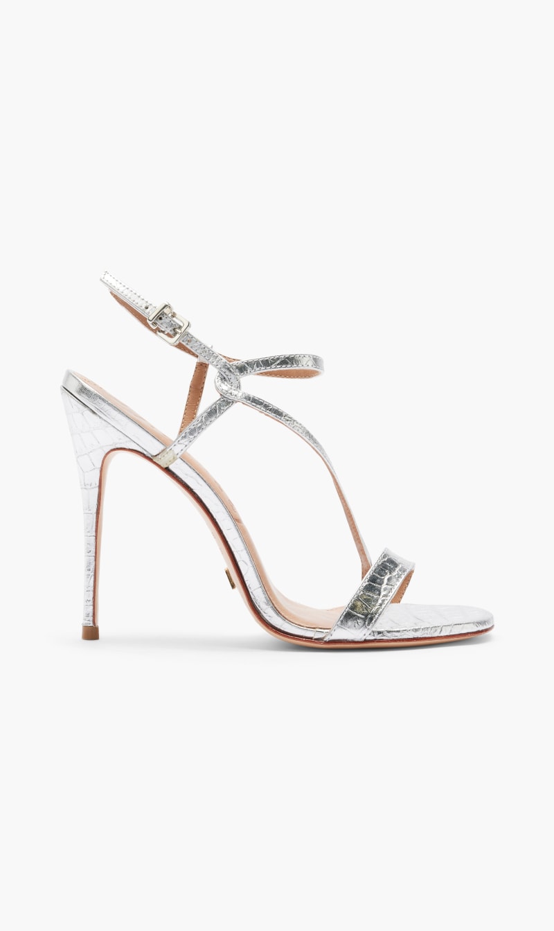 

Vicenza Silver Metallic Croc Sandals for Women | The Deal Outlet