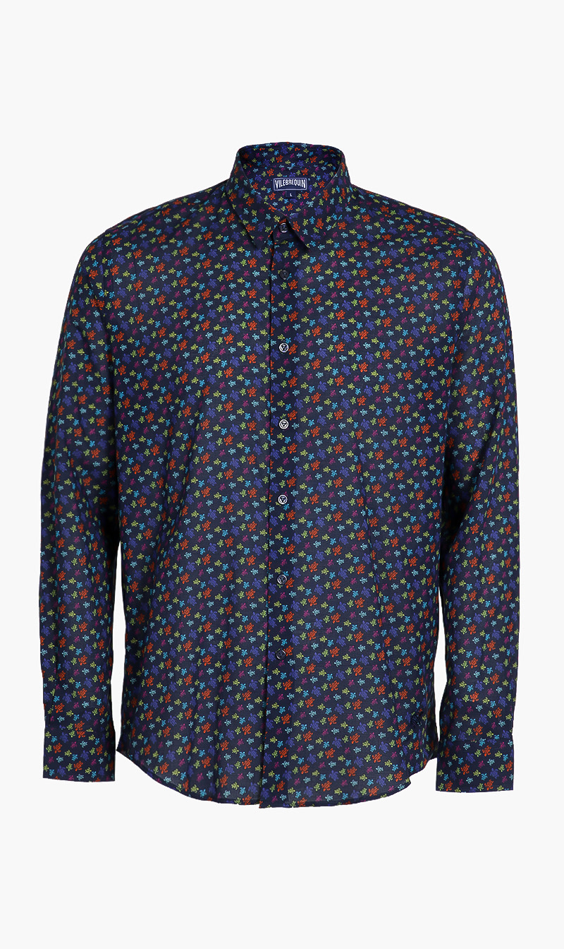 

Turtle Print Shirt, Blue