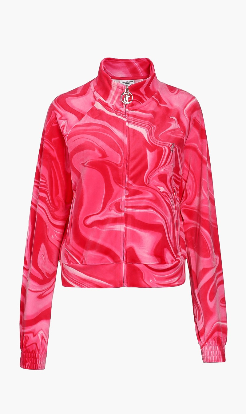 

Printed Diamante Track Jacket, Pink