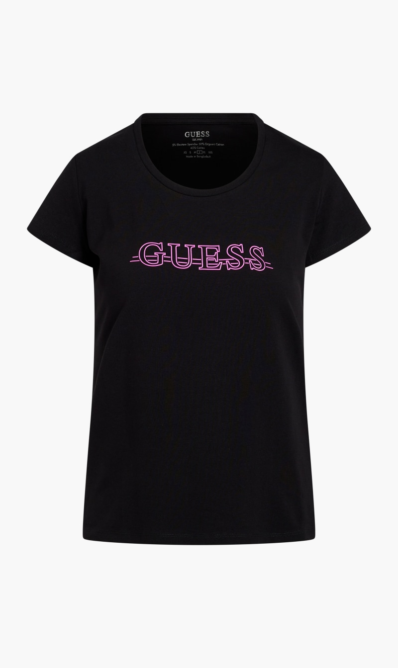 

Guess Black Short Sleeve Round Neck Davina T-shirt for Women | The Deal Outlet