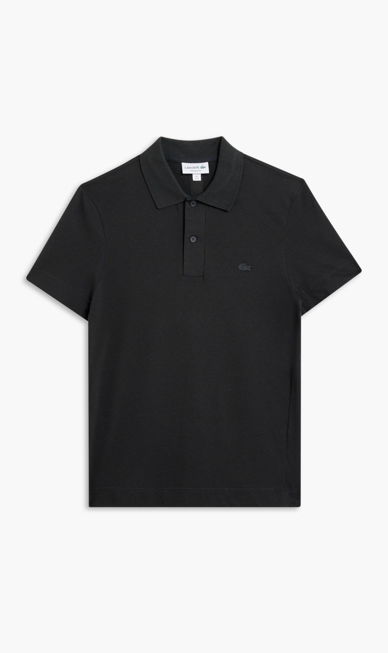 

Lacoste Black Short Sleeved Ribbed Collar Shirt for Men | The Deal Outlet