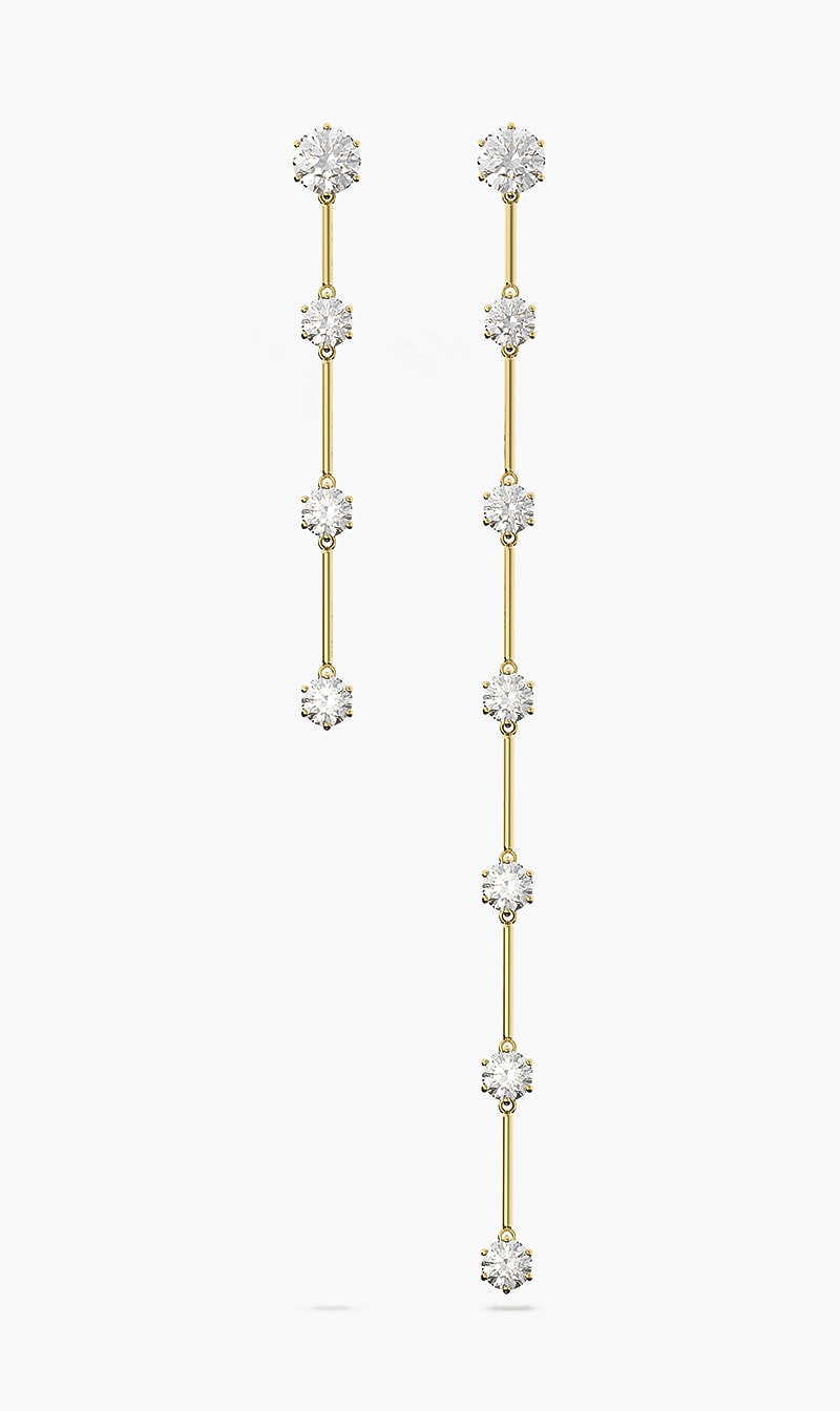 

Swarovski Constella Earrings, Asymetrical, White, Gold-tone Plated