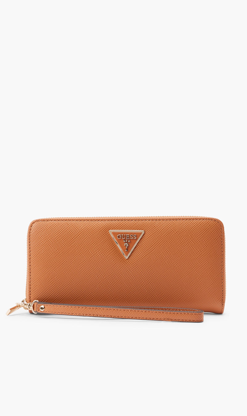 

Guess Brown Laurel Zip Around Wallet for Women | The Deal Outlet