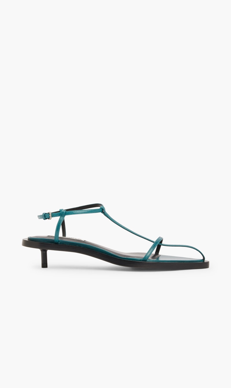 

Jil Sander Blue Leather Heeled Sandals for Women | The Deal Outlet