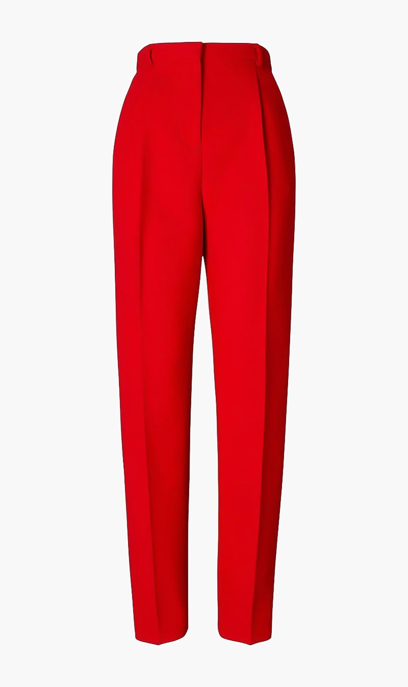 

Tory Burch Red Double-faced Wool Pants for Women | The Deal Outlet