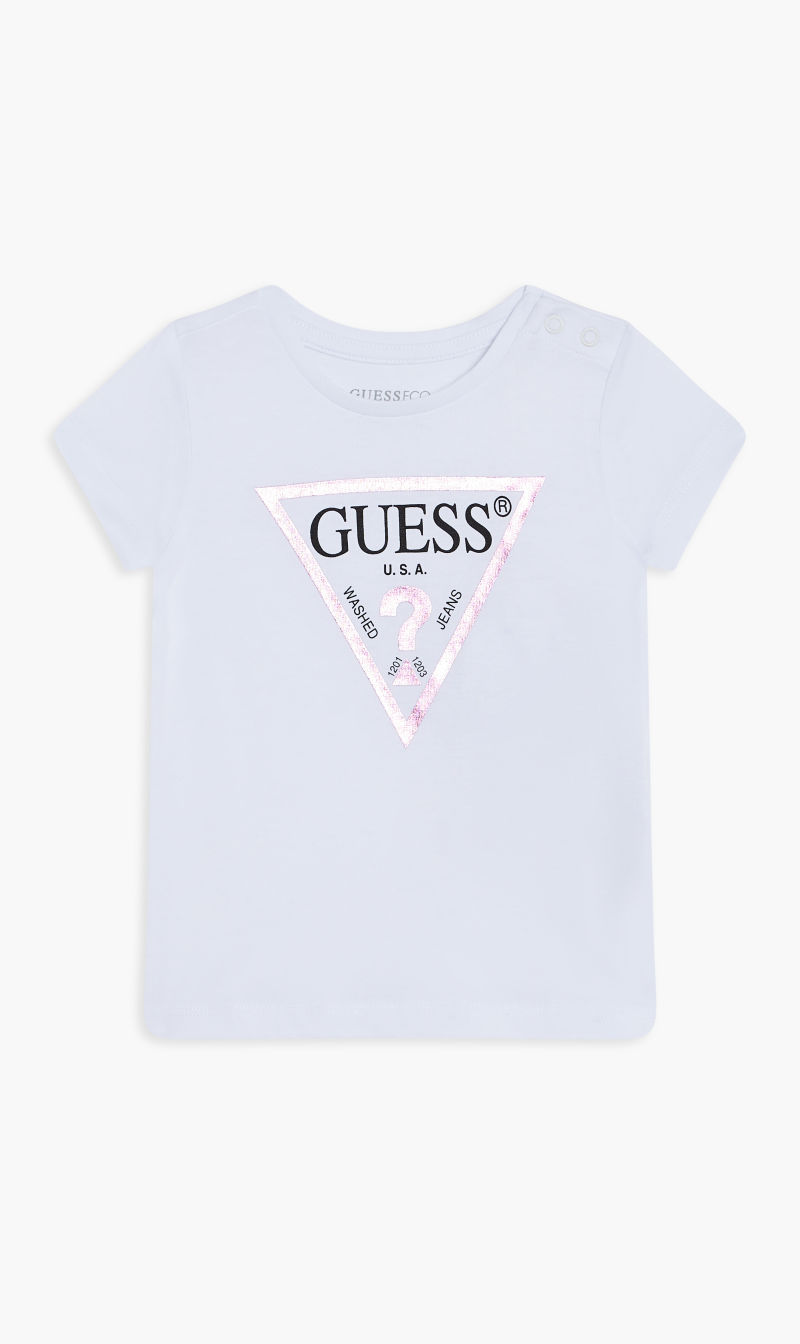 

Guess White Logo Crew Neck Tshirt for Girls | The Deal Outlet