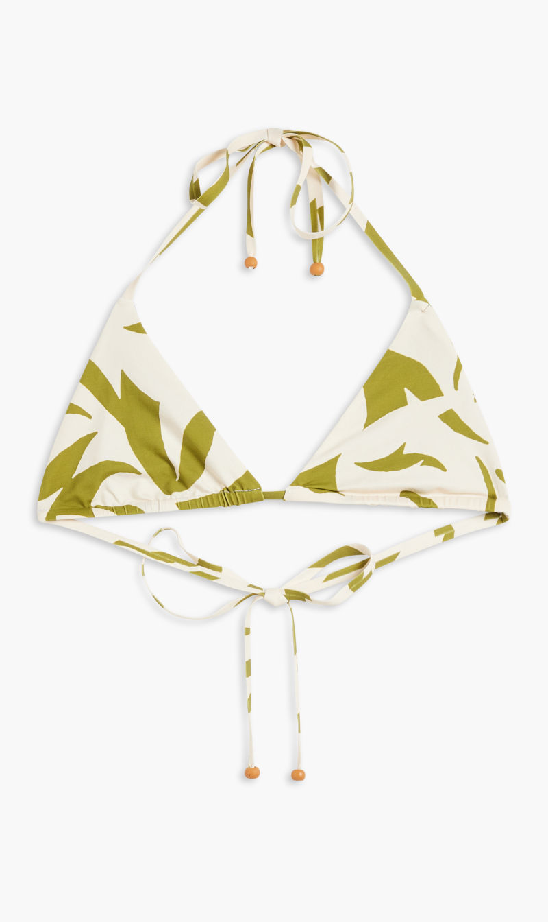 

Cala De La Cruz Green Mariana Bikini Top-triangle Halterneck Bikini Top With Self Tie Strings for Women | The Deal Outlet