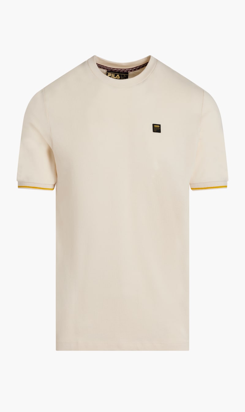 

Fila Beige Taddeo Tee Tee With Rib Cuff And Tipping for Men | The Deal Outlet