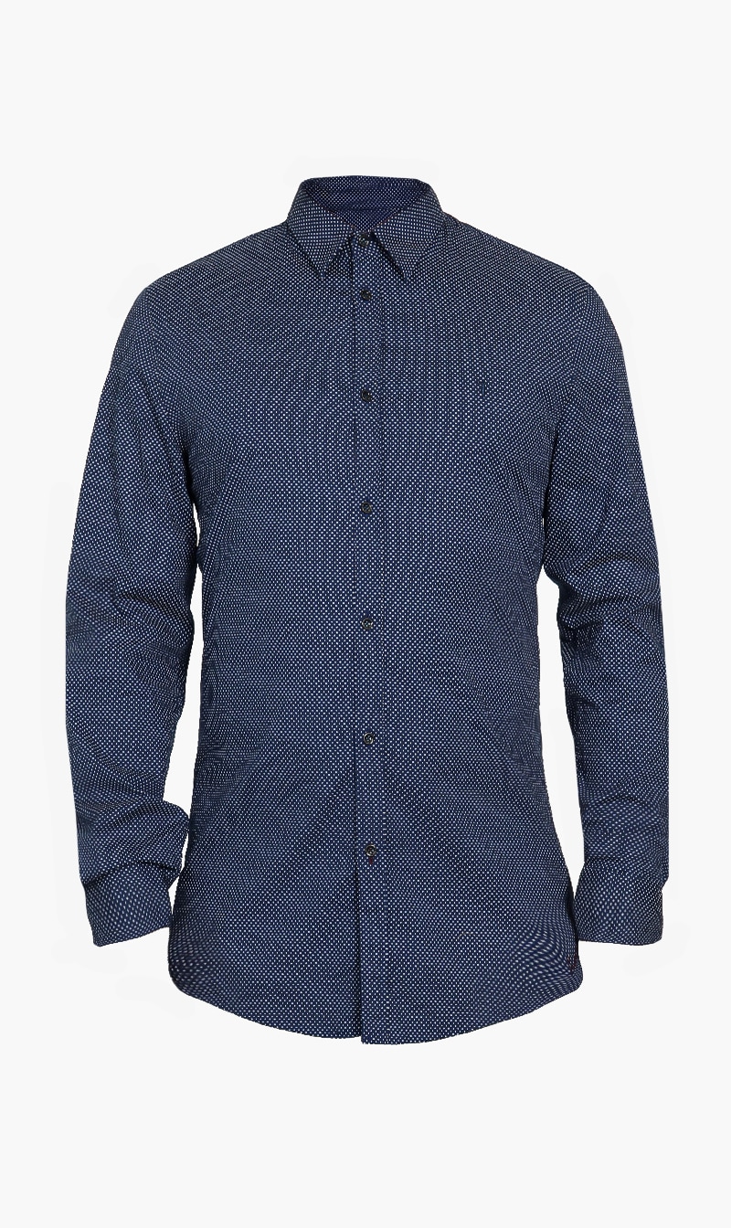 

Slim Fit Trend Collar Shirt, Blue