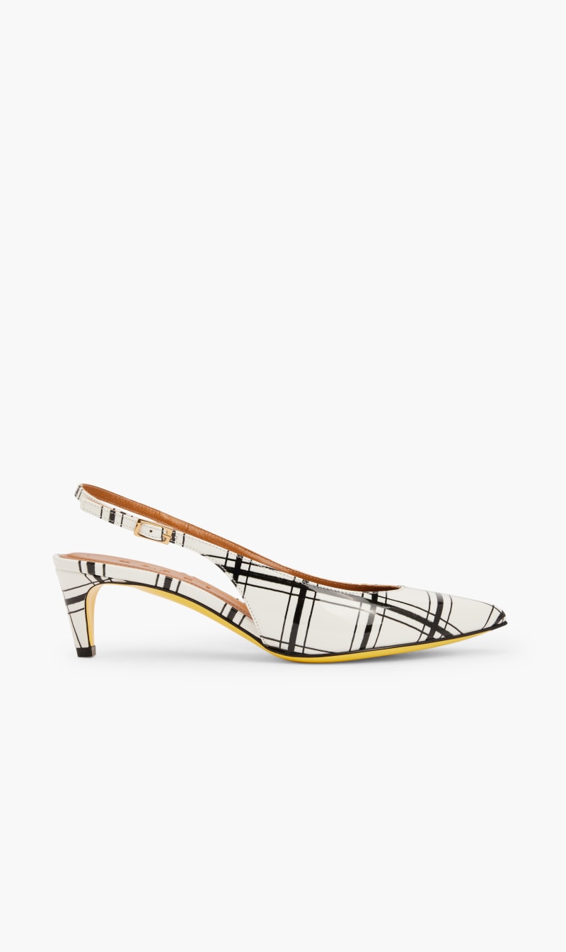 

Marni White Printed Leather Pumps for Women | The Deal Outlet