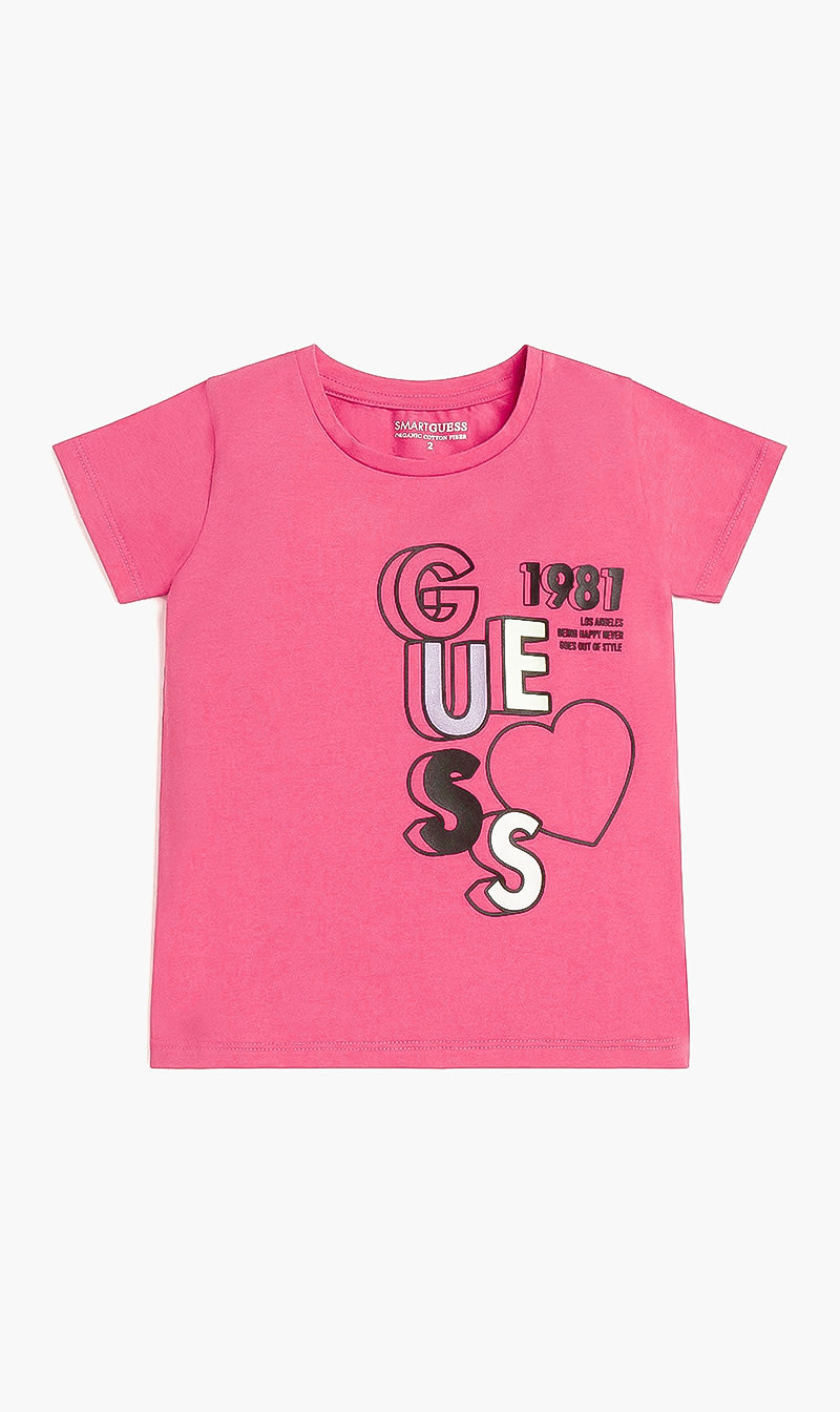 

Guess Pink Printed Long Sleeves Tshirt for Girls | The Deal Outlet