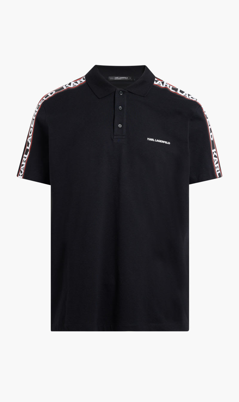 

Karl Lagerfeld Black Elongated Logo Polo for Men | The Deal Outlet