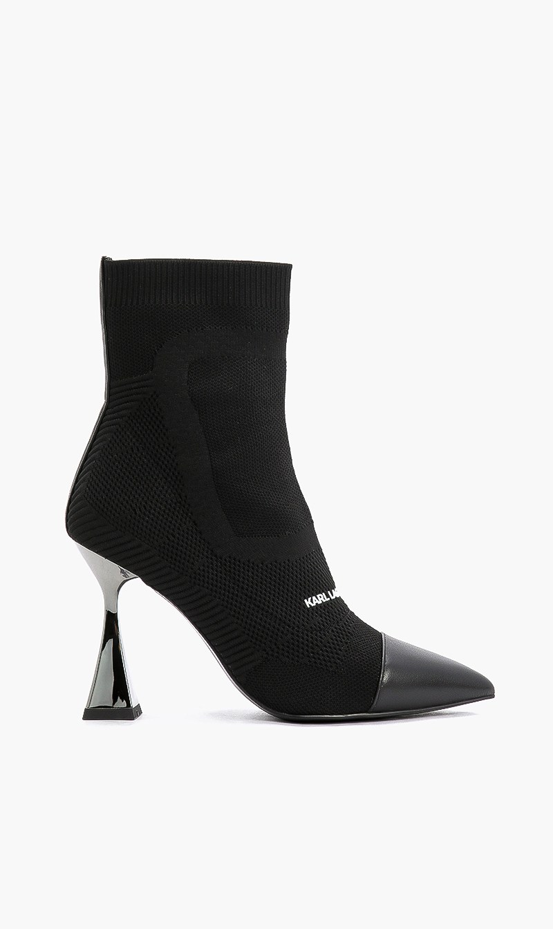 

Mix Knit Ankle Boots, Black