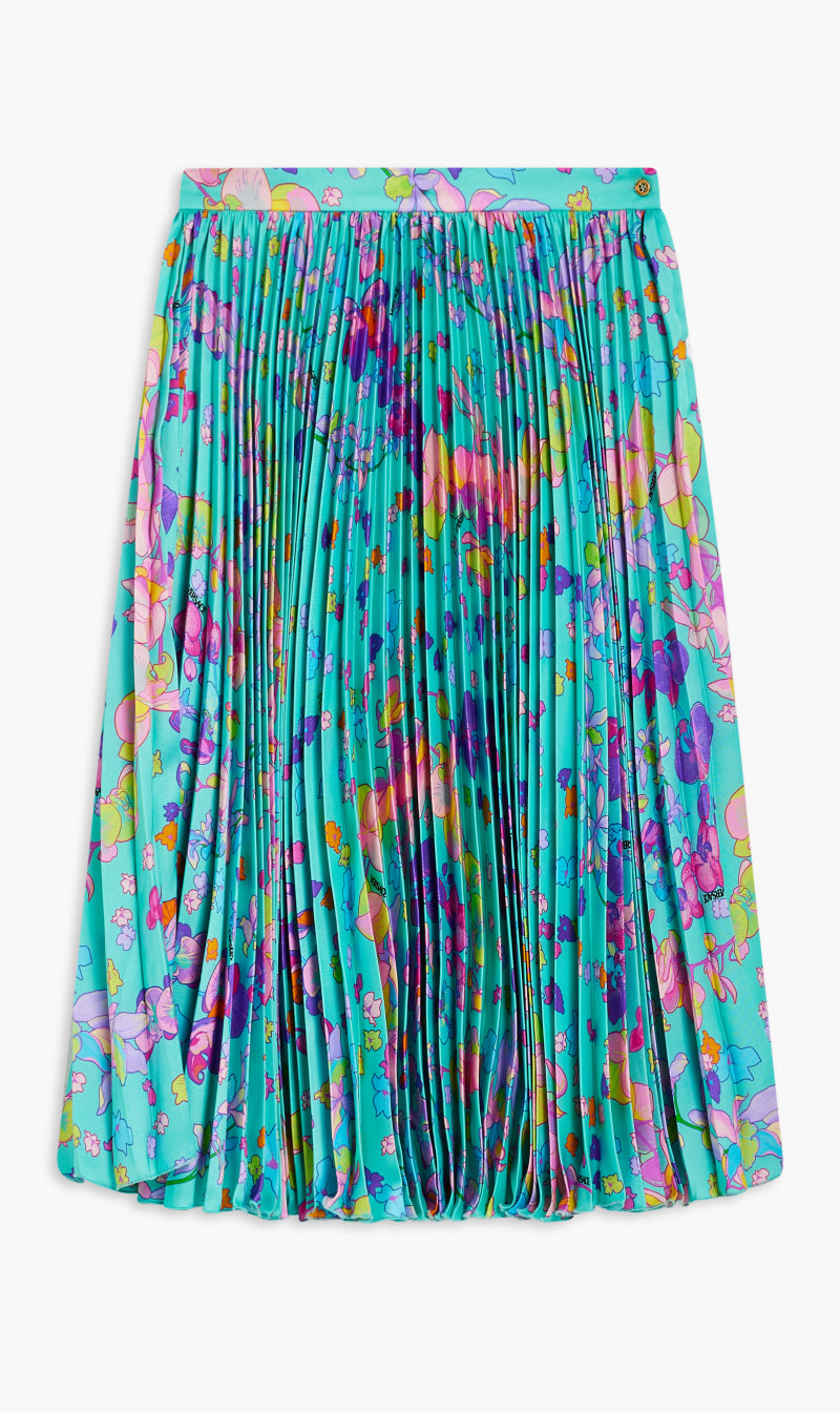 

Versace Blue Jg Skirt Midi Pleated Poly Ao Orchid Barocco for Kids | The Deal Outlet