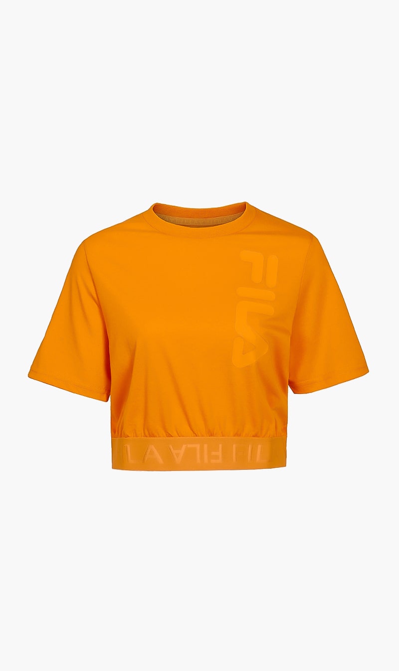 

Fila Orange Jacquard Elastic Waist T-shirt for Women | The Deal Outlet