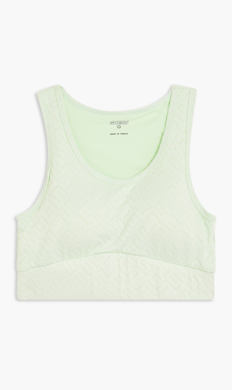 

Guess Green Dana Knit Logo Active Top for Women | The Deal Outlet