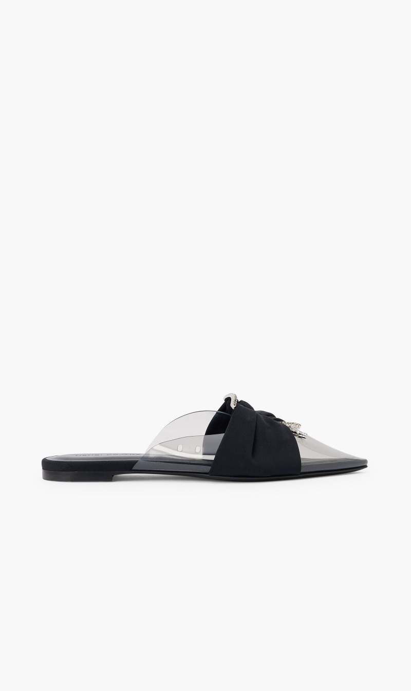 

Nensi Dojaka Black Mule Flat for Women | The Deal Outlet