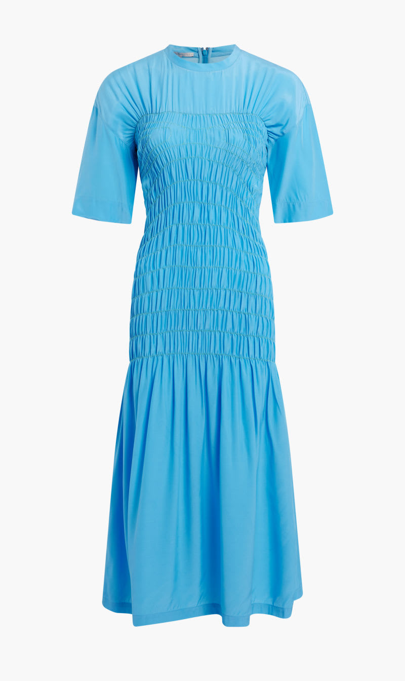 

Stella Mc Cartney Blue Dress Envers Satin for Women | The Deal Outlet