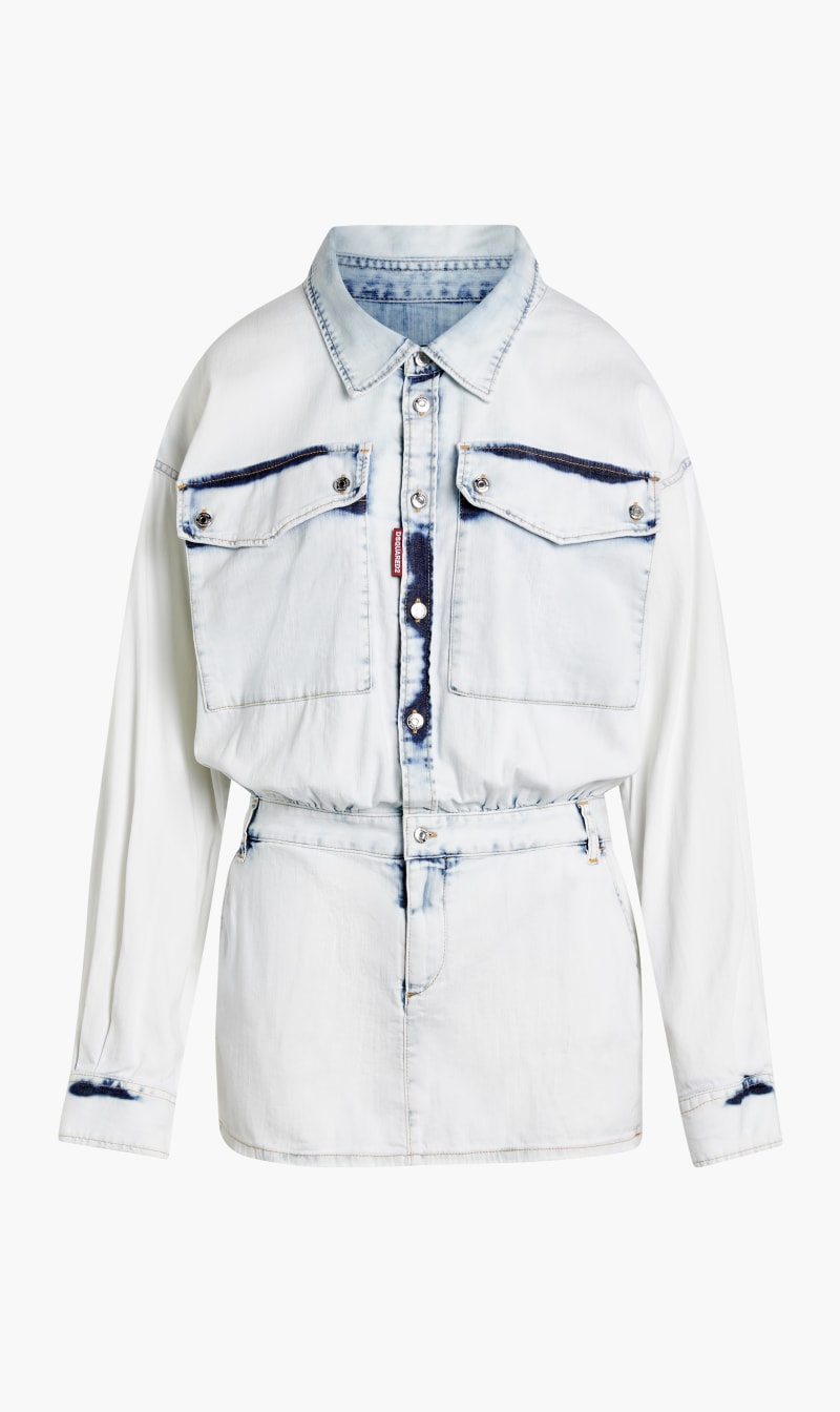 

Dsquared2 Blue Denim Jacket Like Dress for Women | The Deal Outlet