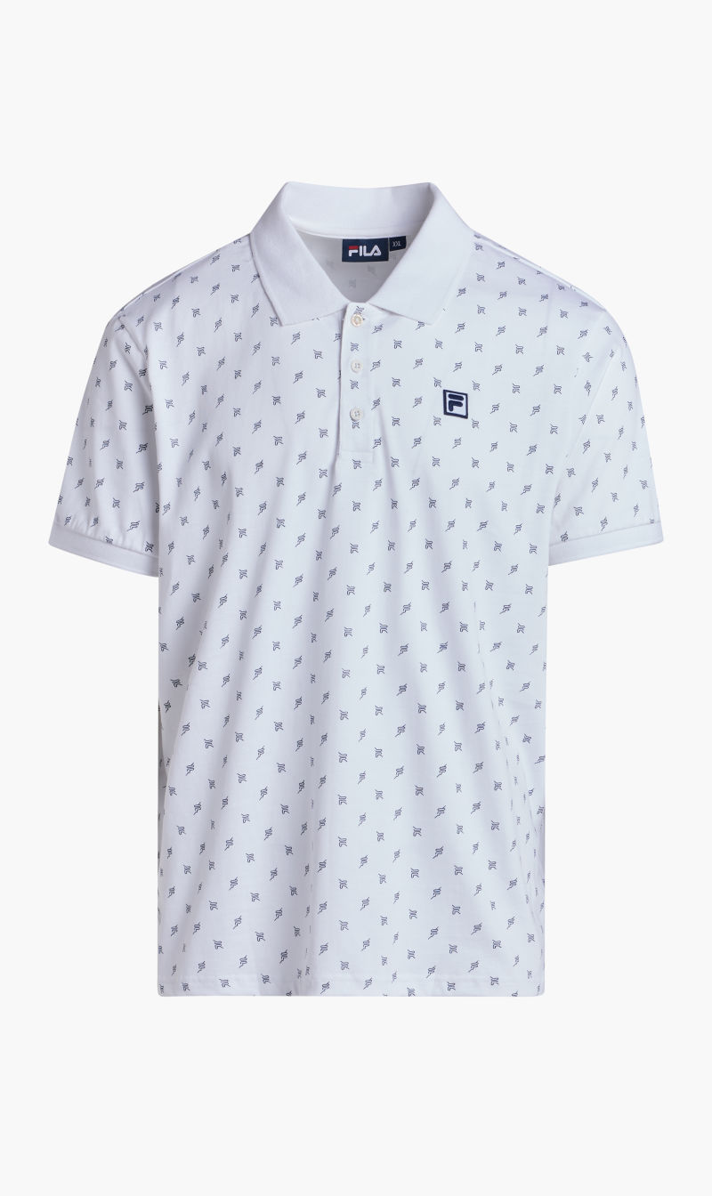 

Fila White Aop Polo Shirt for Men | The Deal Outlet