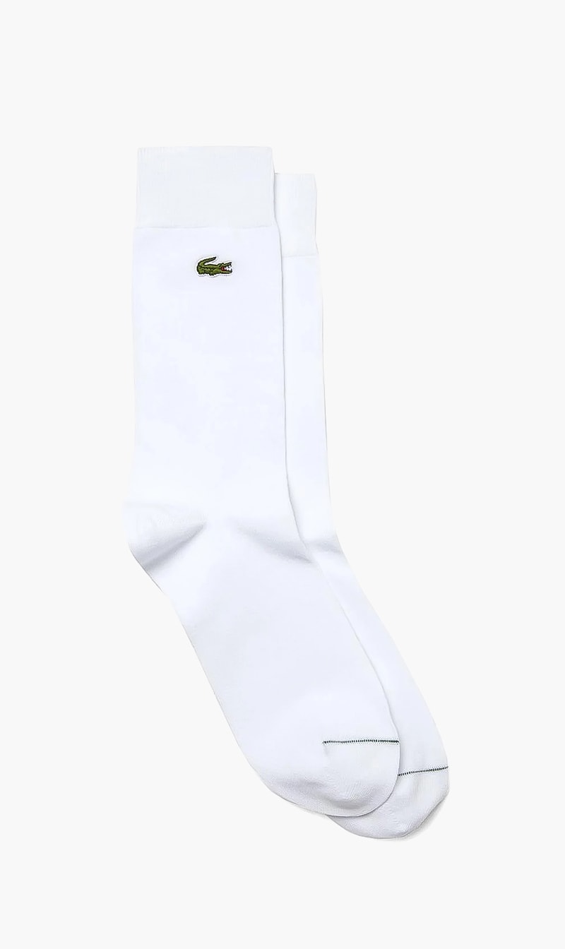 

Lacoste White Embroidered Crocodile Cotton Blend Socks for Men | The Deal Outlet