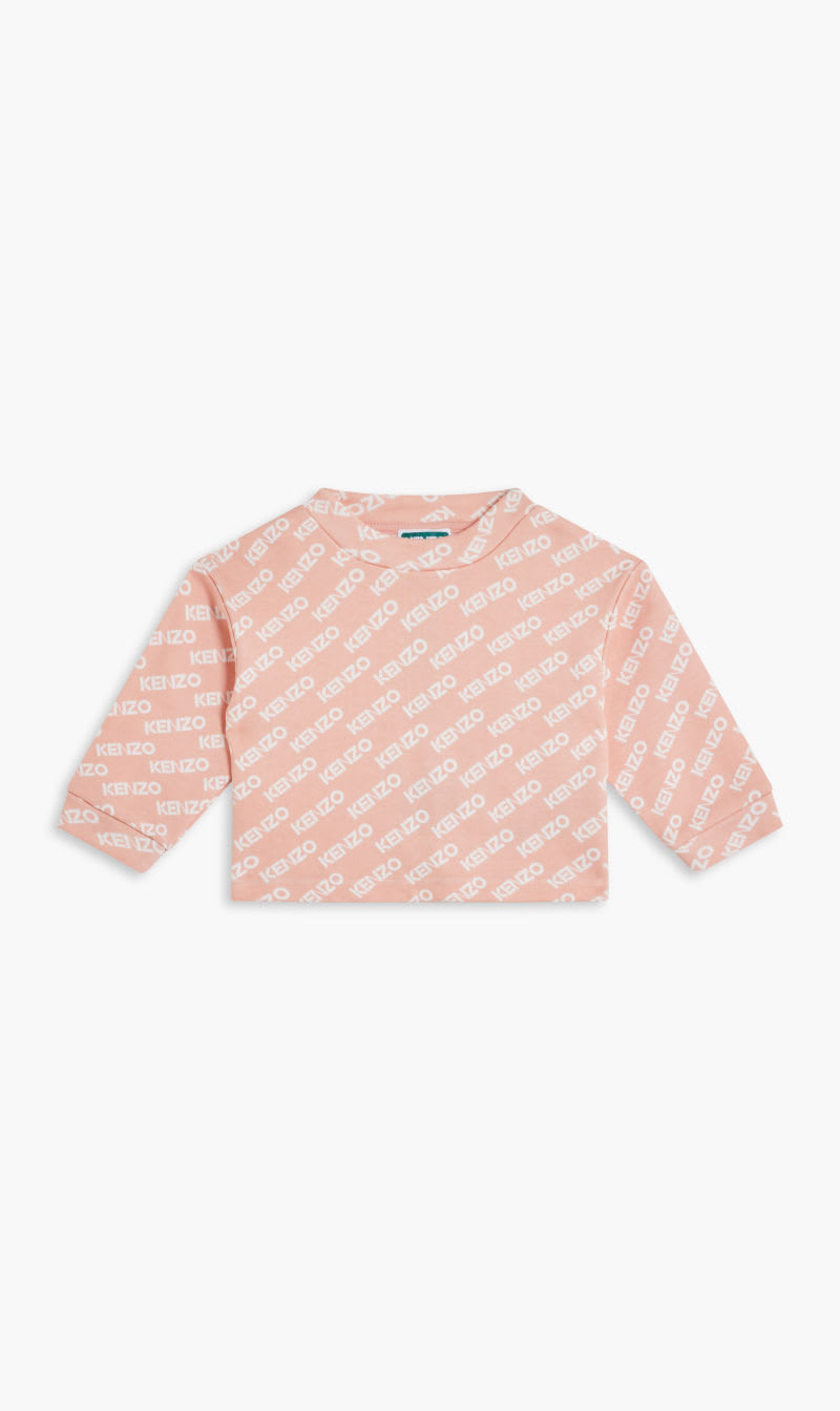 

Kenzo Pink Sweatshirt Allover Logo for Girls | The Deal Outlet