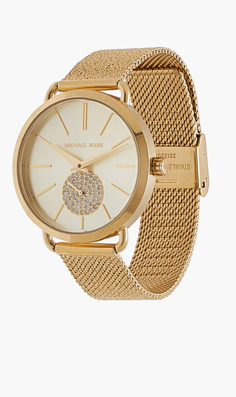 

Michael Kors Gold Port Rd Ipg Mesh for Women | The Deal Outlet