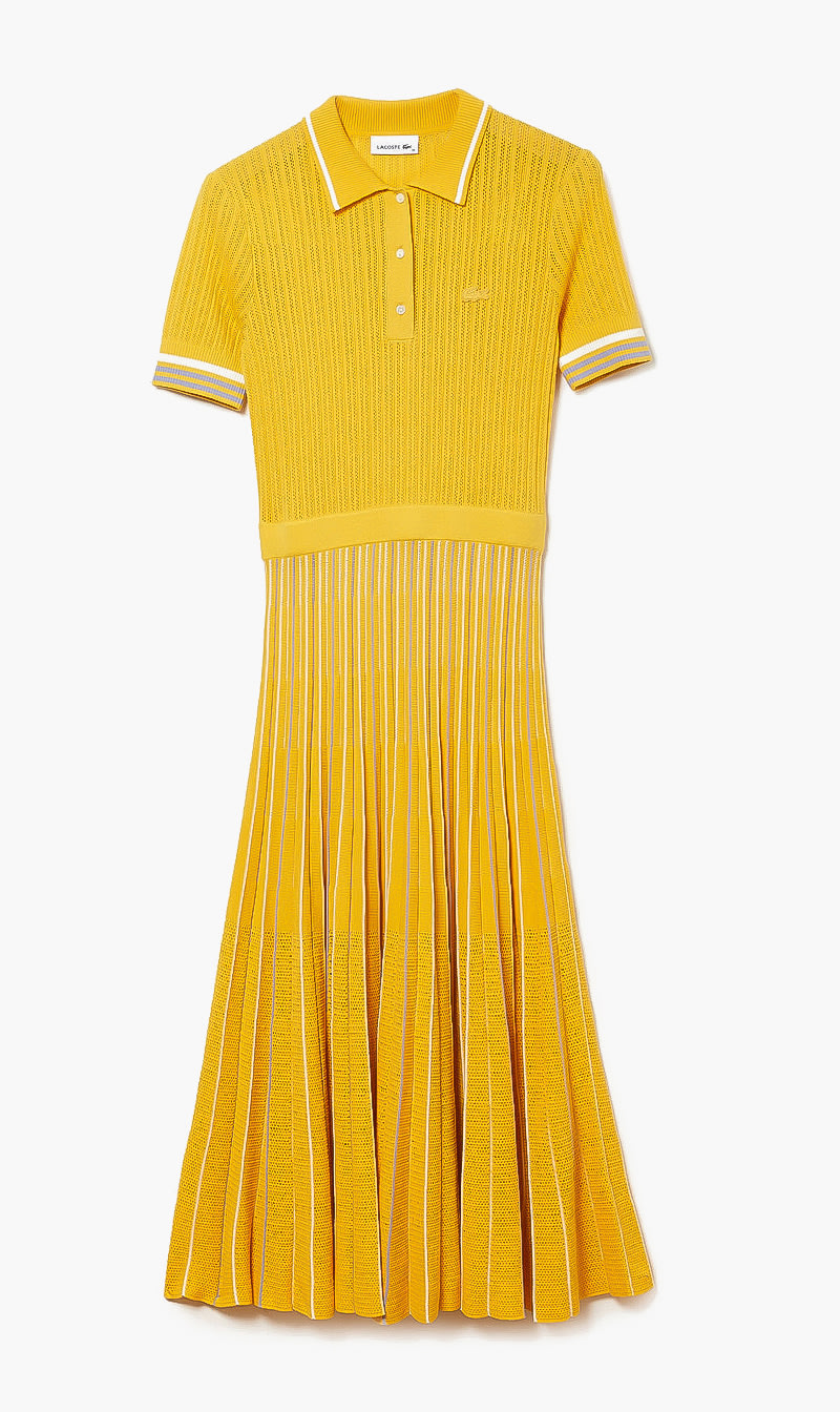 

Polo Dress With Pleated Skirt, Yellow