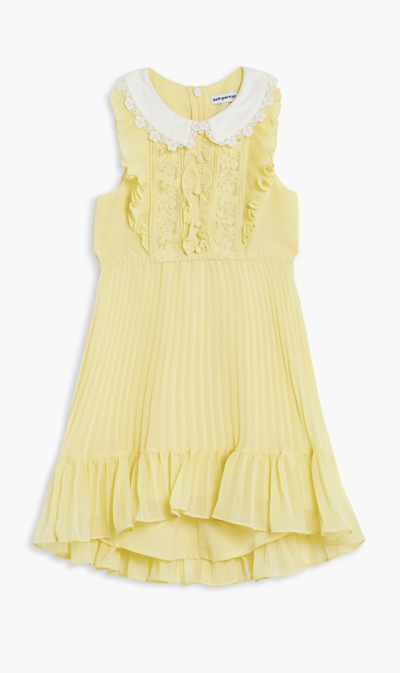 

Self-portrait Yellow Yellow Guipure Lace Mini Dress for Kids | The Deal Outlet