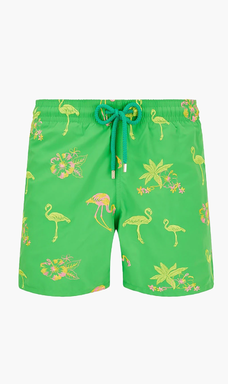 

Vilebrequin Green Flamingo Printed Shorts for Men | The Deal Outlet