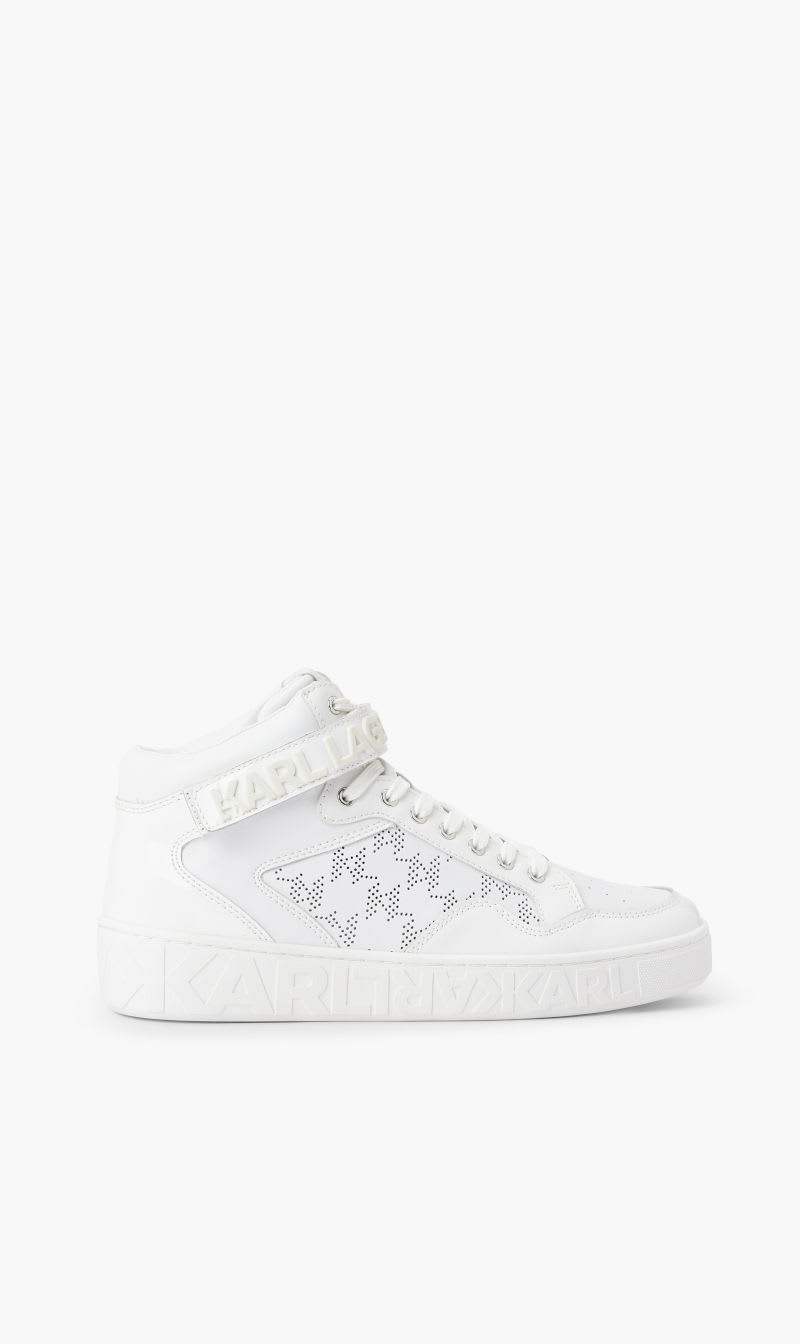 

Karl Lagerfeld White Kupsole Iii Mid Cut Perf Strap for Women | The Deal Outlet