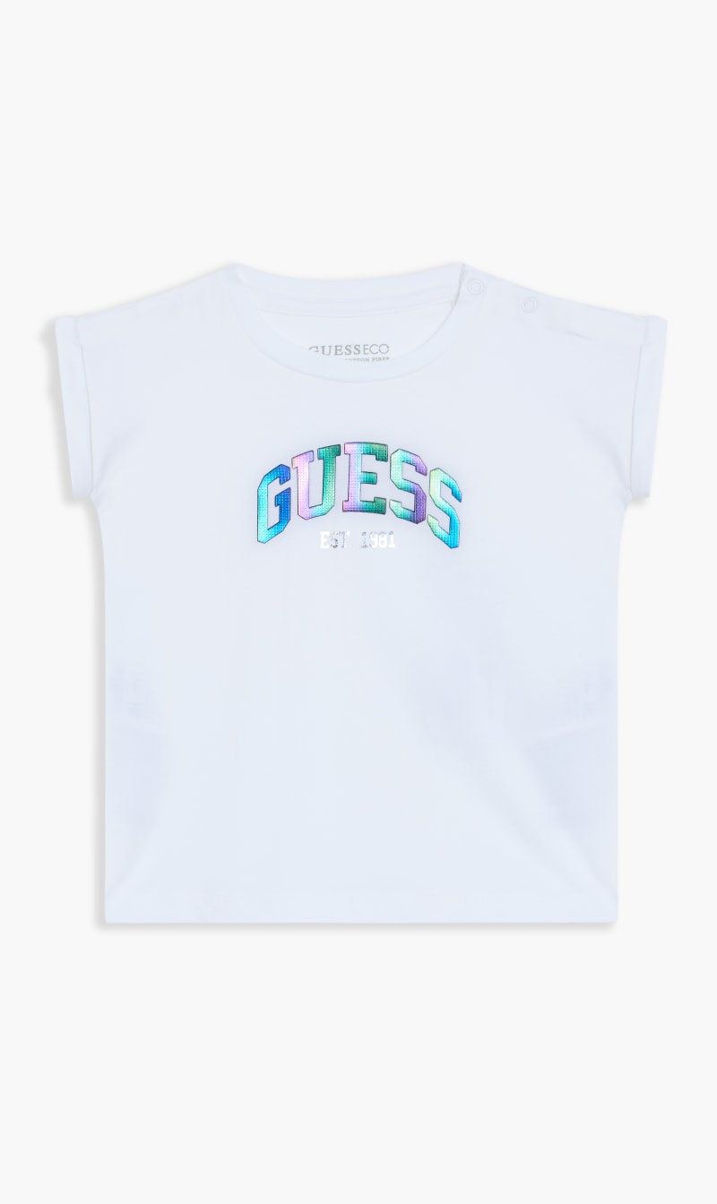 

Guess White Organic Light Stretch Jersey T-shirt for Girls | The Deal Outlet