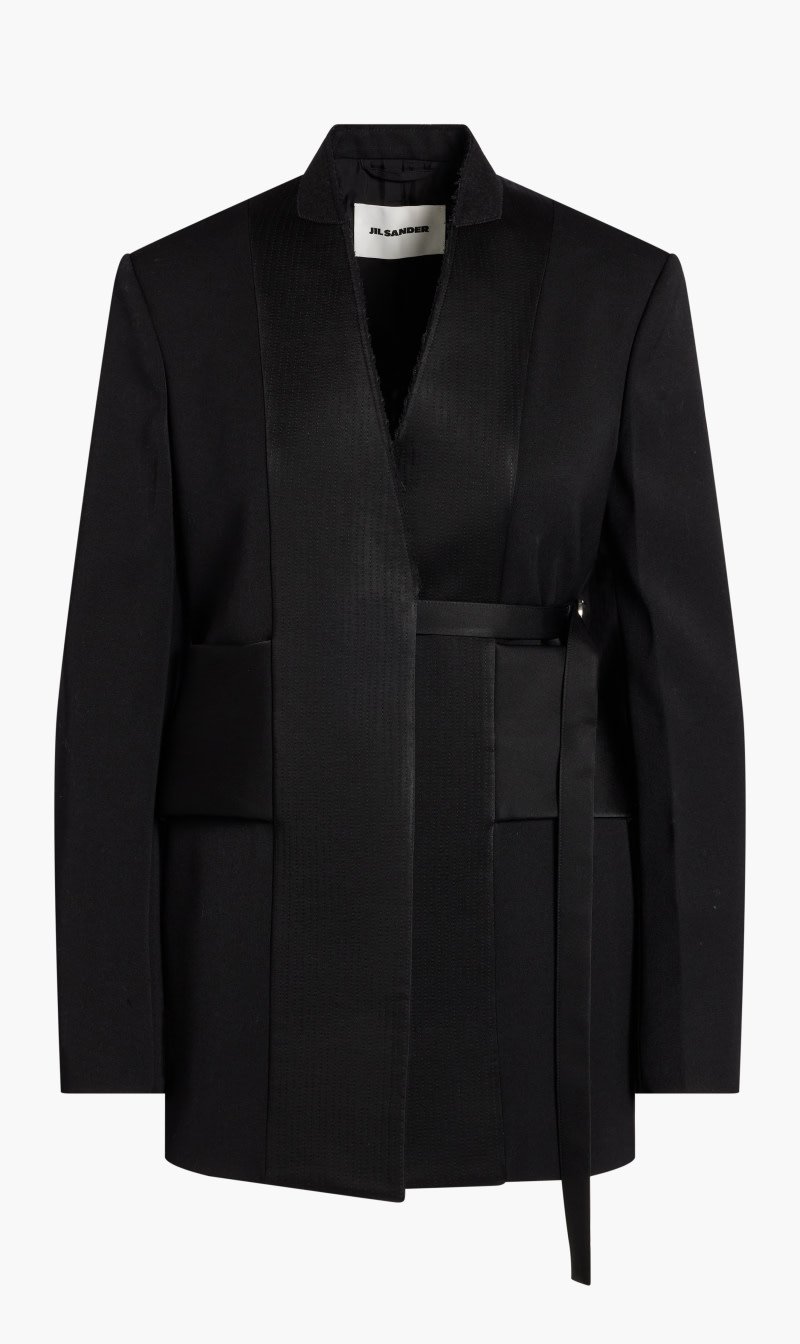 

Jil Sander Black Blazer Strap Jacket for Women | The Deal Outlet