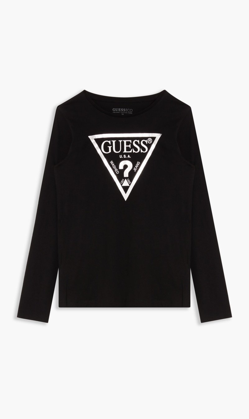 

Guess Black Organic Cotton T-shirt for Girls | The Deal Outlet