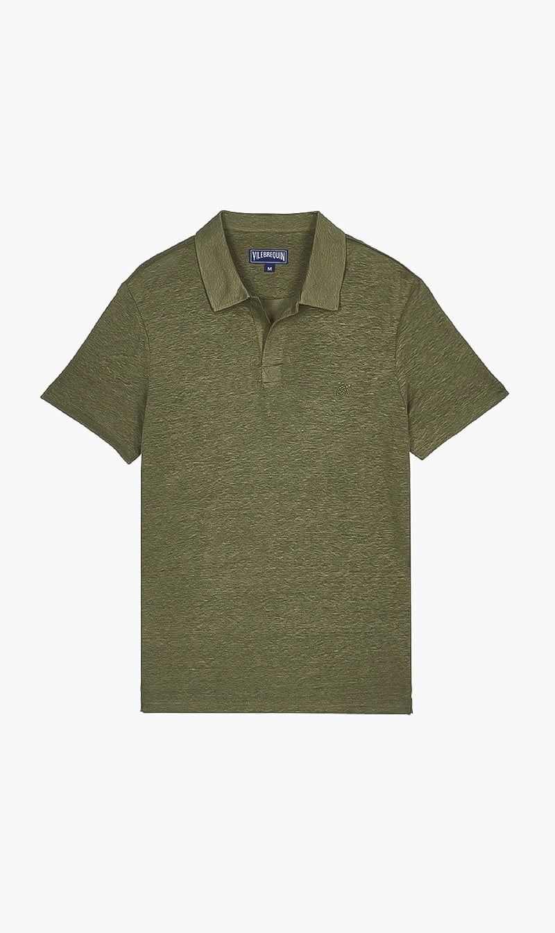 

Pyramid Linen Polo Shirt, Green