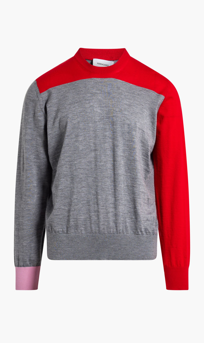 

Salvatore Ferragamo Red Color Block Long Sleeves Round-neck for Men | The Deal Outlet