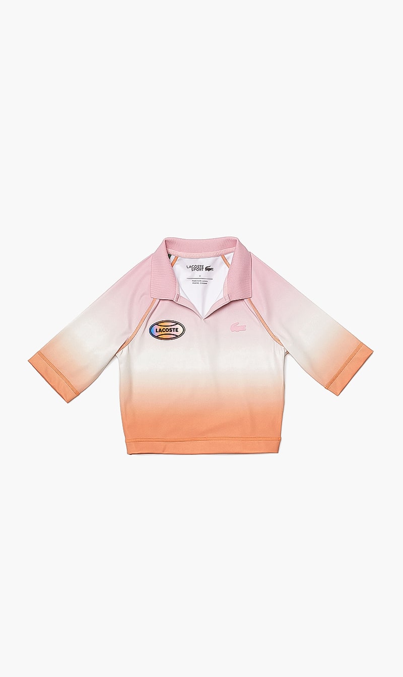 

Lacoste Pink Ribbed Collar Polo for Women | The Deal Outlet